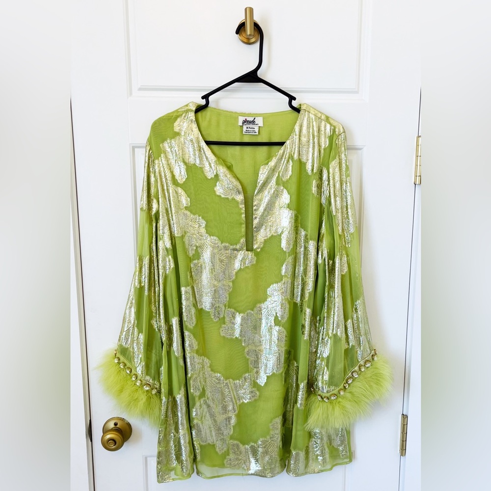 Anthropologie Shruti Sancheti Faux Feather Dress